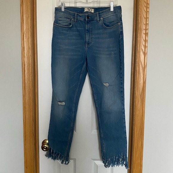 Free People We The Free Great-Heights Frayed Skinny-Jean Size 30 - Picture 2 of 10